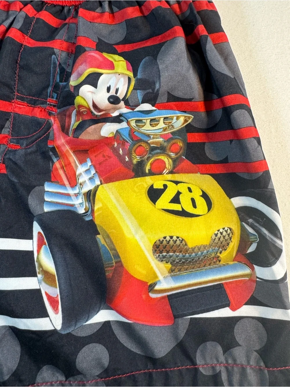 Disney Mickey and the Roadster Racers Toddler Swim Trunks Size 2T Black Red